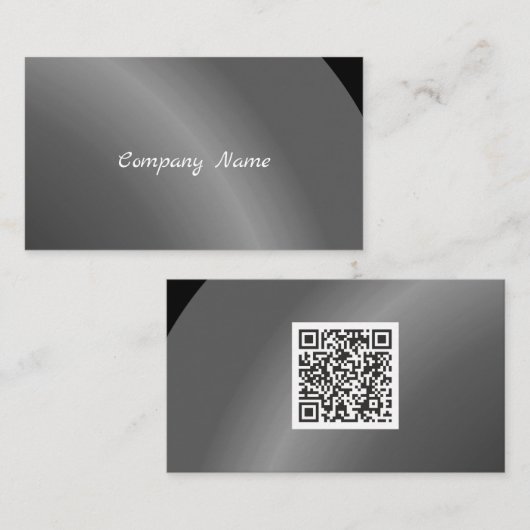 Qr-code Matig zwart, modern Visitekaartje (Voorkant / Achterkant)