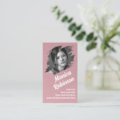 QR-code matte roze roze frame aangepaste foto  Visitekaartje (Staand voorkant)