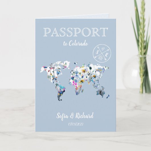QR Code Meadow Wedding Destination Passport Map  (Voorkant)