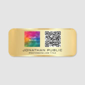 QR code medewerker foto of zakelijke Logo hier Naamplaatje (Voorkant)
