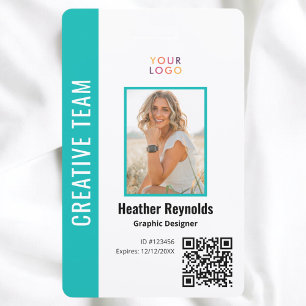 QR Code Medewerker Foto Turquoise Badge