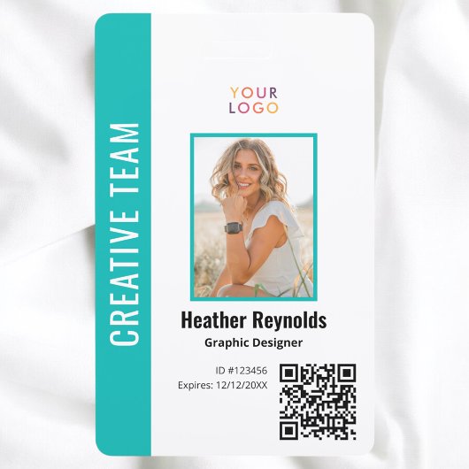 QR Code Medewerker Foto Turquoise Badge