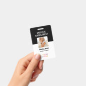 QR Code Medewerker Foto Zwart Badge (Handheld)