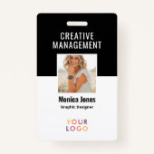 QR Code Medewerker Foto Zwart Badge (Voorkant)