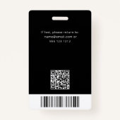 QR Code Medewerker Foto Zwart Badge (Achterkant)