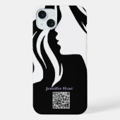 QR code Medewerker Zwart-wit iPhone Hoesje (Achterkant)