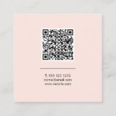 QR-code Meisje minimale professionele Blush roze Vierkante Visitekaartje (Achterkant)