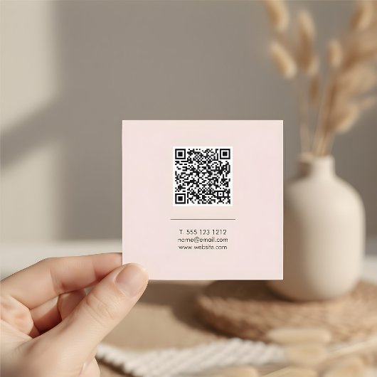 QR-code Meisje minimale professionele Blush roze Vierkante Visitekaartje