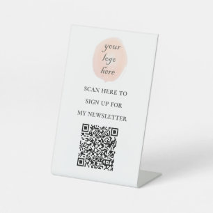 QR-code meld je aan voor mijn nieuwsbrief voeg je  Reclamebord Met Voetstuk