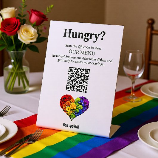 🌈 QR-code Menu Flourish Together Reclamebord Met Voetstuk
