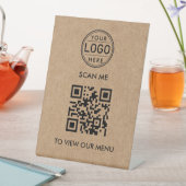 QR Code Menu Logo Modern Reclamebord Met Voetstuk (Insitu)