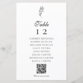 QR Code Menu Minimal Elegant Seating Chart Wedding (Voorkant)