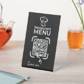QR Code Menu Modern Restaurant Business logo Reclamebord Met Voetstuk (Insitu)