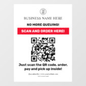 QR Code Menu Scan Bestelling Raamsticker (Vel)