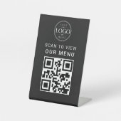 QR Code Menu Tafel Display Reclamebord Met Voetstuk (Voorkant)