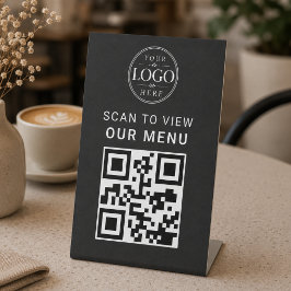 QR Code Menu Tafel Display Reclamebord Met Voetstuk