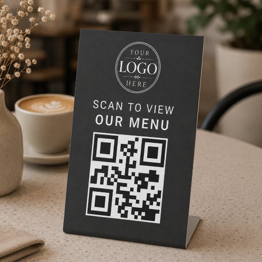 QR Code Menu Tafel Display Reclamebord Met Voetstuk