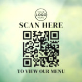 QR Code Menu Tekst Aangepast Logo Raamsticker (Vel 3)
