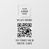 QR-code Menu Vinyl Raam Sticker Bord (Vel)