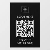 QR-code Menu Vinyl Raam Sticker Bord (Vel)