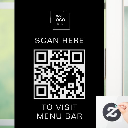 QR-code Menu Vinyl Raam Sticker Bord (Huis)