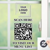 QR-code Menu Vinyl Raam Sticker Bord (Huis)