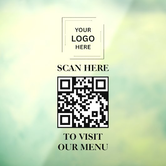 QR-code Menu Vinyl Raam Sticker Decal Bord (Vel 3)