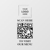 QR-code Menu Vinyl Raam Sticker Decal Bord (Vel)