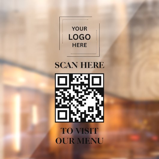 QR-code Menu Vinyl Raam Sticker Decal Bord (Vel 2)