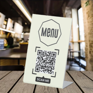 QR Code Menu voor restaurants touchless Modern Reclamebord Met Voetstuk