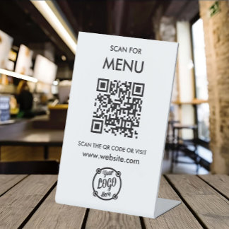 QR Code Menu voor restaurants touchless Modern Reclamebord Met Voetstuk