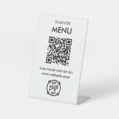 QR Code Menu voor restaurants touchless Modern Reclamebord Met Voetstuk (Voorkant)