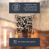 QR-code menu | Zakelijk Logo Contactloos Raamsticker (Vel 2)
