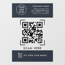 QR-code menu | Zakelijk logo contactloos Raamsticker