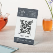 QR-code menu | Zakelijk logo contactloos Reclamebord Met Voetstuk (Insitu)