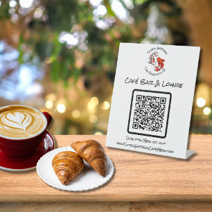 QR Code Menubord Sign Yin Yang Koi Vis Reclamebord Met Voetstuk