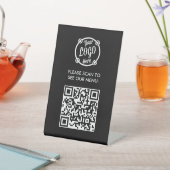 QR-code menulogocontactloos modern restaurant Reclamebord Met Voetstuk (Insitu)