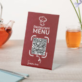 QR Code Menu's voor restaurants touchless Modern Reclamebord Met Voetstuk (Insitu)