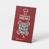 QR Code Menu's voor restaurants touchless Modern Reclamebord Met Voetstuk (Voorkant)