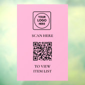 QR-code menuscanner zakelijk deur bord Raamsticker (Vel 3)