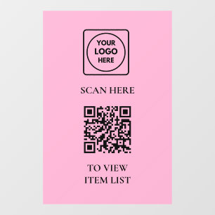 QR-code menuscanner zakelijk deur bord Raamsticker