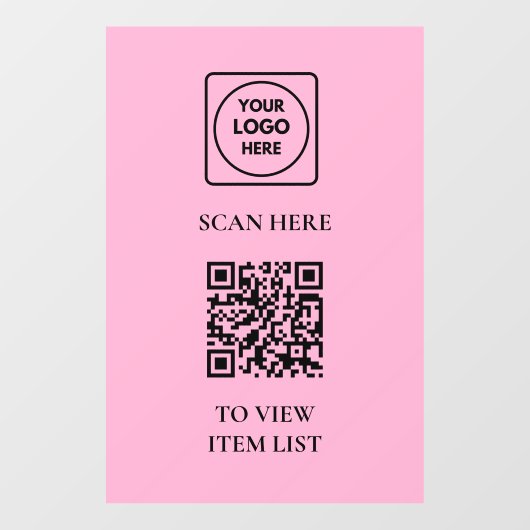 QR-code menuscanner zakelijk deur bord Raamsticker (Vel)