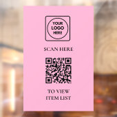 QR-code menuscanner zakelijk deur bord Raamsticker (Vel 2)