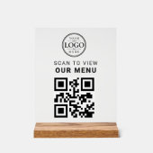QR-code menutafel display (Voorkant)
