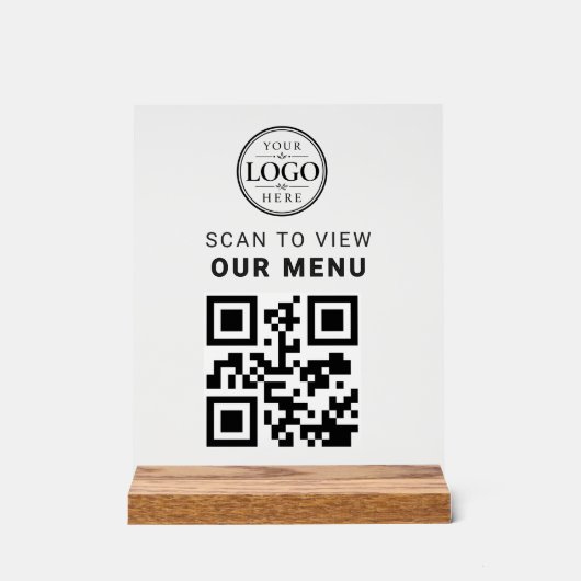 QR-code menutafel display (Voorkant)