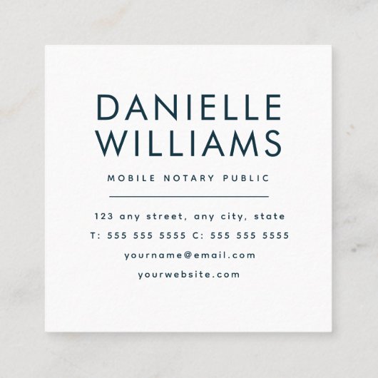 QR Code Merk Karakter Notaris Publiek Vierkante Visitekaartje (Achterkant)