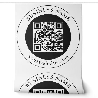 QR-code met bedrijfsnaam bewerkbaar Behang