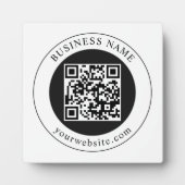 QR-code met bedrijfsnaam bewerkbaar Fotoplaat (Voorkant)
