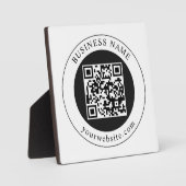 QR-code met bedrijfsnaam bewerkbaar Fotoplaat (Voorkant)