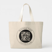 QR-code met bedrijfsnaam bewerkbaar Grote Tote Bag (Achterkant)